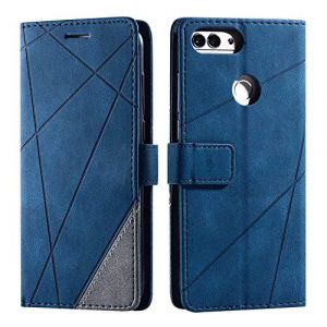 SONWO Coque pour Huawei P Smart 2018 / Huawei Enjoy 7S, Etui en Cuir PU Portefeuille Housse Fermeture Magn&eacute;tique und Flip pour Huawei P Smart 2018 / Huawei Enjoy 7S, avec Fermeture Magn&eacute;tique, Bleu (SONWO EU STORE, neuf)