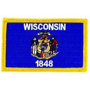 Akachafactory Patch écusson brodé Drapeau Wisconsin thermocollant USA Backpack Etats Unis (Akachafactory, neuf)