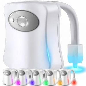 Retoo Veilleuse LED pour WC avec détecteur de mouvement PIR - Étanche - Fonctionne avec piles - Éclairage de toilettes (RETOO, neuf)