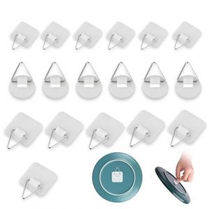 18 Pièces Crochet Adhesif Mural, Attache Murale sans Percer, Accroche Tableau Adhesif Invisibles, Fixation Cadre sans Percer pour Photos Tableaux Art (SENXING UOH LTD, neuf)