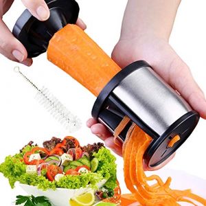 XREXS Spiraliseur de Légumes Coupe légume - Spaghettis de Légumes Spiralizer Découpe-légumes pour Vos Fruits et légumes - Spirales, Juliennes, Spaghettis, Nouilles, Rubans ou Vermicelles (Blueekin, neuf)