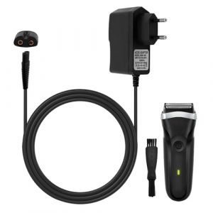 Chargeur Rasoir Braun Adaptateur 12V0.4 A pour Rasoir Électrique Braun Série 9/7/6/5/4/3/2/1, Câble de Charge Compatible pour Silk-épil 9/7/5 Série S3/S5/S7/S9 5544 55 et Chargeur Tondeuse (Nazaz Direct, neuf)