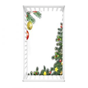 Odot Drap Housse pour Lit de B&eacute;b&eacute;, Joyeux No&euml;l Housse de Matelas pour B&eacute;b&eacute; Drap Housse Respirant Douce pour Lit Parapluie et Berceau Draps Housses Enfants Extensible (Gui de No&euml;l,95x65cm) (Odot, neuf)