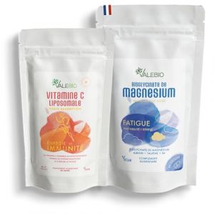 Cure anti-fatigue Magnésium + Vitamine C | Soutien l'immunité et réduit la fatigue | Magnesium Bisglycinate & Vitamine C Liposomale | Cure 1 mois | Valebio (Valebio, neuf)