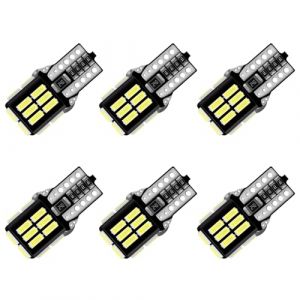 Alopee Ampoule W5W LED T10/194/168/501 Blanc Anti-Erreur Canbus 24 SMD 4014 12V - Voiture Éclairage Tableau de Bord/Plafonnier/Coffre/Plaque d'Immatriculation/Portière - Lot de 6 Pièces (EU-AMAZENAR Global, neuf)