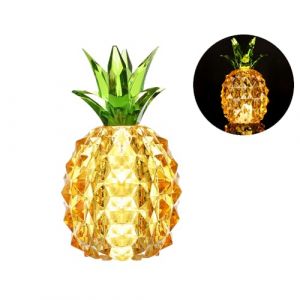 Ttiy Lampe ananas en acrylique - Lampe de table créative sans fil - Lampe de comptoir LED - Décoration de table tendance pour chambre à coucher - 1 pièce (jaune) (Alipher, neuf)