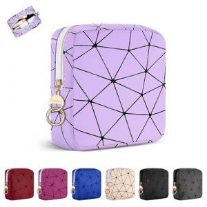 Trousse Maquillage Femme Petit Mini Pochette Rangement &agrave; Maquillage Kit Voyage Essentiels Produit Trousse de Toilette en PU Cuir Imperm&eacute;able Cadeau pour Femme Fille Enfant Anniversaire(Violet-1pc) (playexen, neuf)