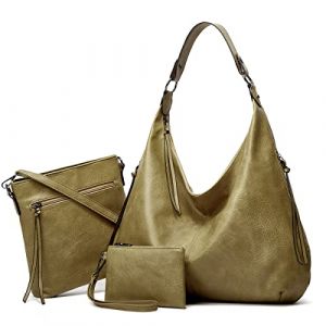 Pahajim Sac a Main et Portefeuille Femme Sac Bandouli&egrave;re Femme Grand Cabas Cuir Souple Sac Hobo Fourre Tout Femme Tote Bag Imperm&eacute;able pour Travail, Voyage, Shopping(Vert) (Pahajim, neuf)