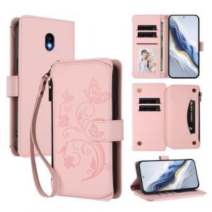 JayModCase Coque pour Samsung Galaxy J330 / J3 / J3 Pro 2017 Portefeuille Case Cuir PU Premium Design Flip Folio Magn&eacute;tique avec Fentes pour Cartes, Fonction Support pour Samsung J3 - Rose (pinepi, neuf)