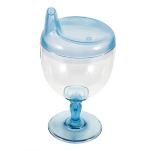 QUMIIRITY gobelet bouteille d'enfant en âge tasse de yaourt pour enfants répandre siroter tasse d'entraînement Gobelet Anti Fuite pour bébé avec poignées ergonomiques - 180 ml, Bleu (Hudboy, neuf)