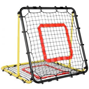 BaseGoal Filet de Rebond Football, 85 * 85 cm Ajustable Angle R&eacute;glables Rebondisseur de Football Pliable avec Filet Double Couche, Convient pour Entra&icirc;nement et Plus Vari&eacute; Enfants et Adolescents (BaseGoal Stor, neuf)