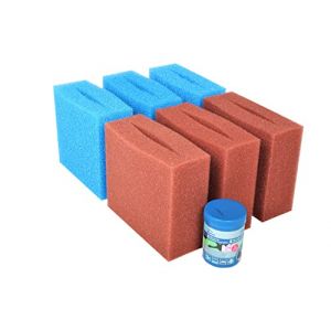 Wacredo Kit éponge de rechange + stateur de filtre pour Oase Biosmart 14000/16000, filtre de bassin, éponges, filtre, démarreur de filtre, kit complet de traitement de l'eau, éponges de rechange, (Neyses-Gartenteiche, neuf)