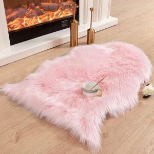 SXYHKJ Tapis Faux en Peau de Mouton,Imitation Toison Moquette Fluffy Soft Longhair Décoratif Coussin de Chaise Canapé Natte (Rose, 60_x_90_cm) (SHUANGLU ZHOU LIMITED, neuf)