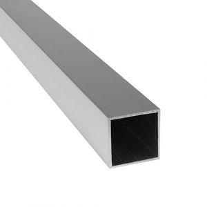 Tube carré en aluminium - AlMgSi0,5 - EN AW-6060 - Blanc/brut - 35 x 35 x 2 mm - Longueur : 2000 mm ± 5 mm (LANGLITZ Metalle, neuf)