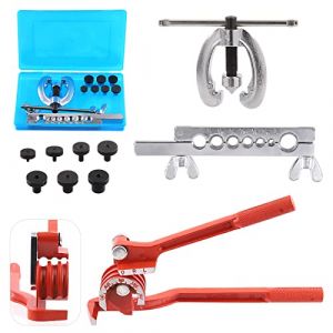 Swpeet 10 outils d'&eacute;vasement automatique double et 180 degr&eacute;s 3 en 1 Tube Cintreuse Assortiment 1/2" 7/16" 3/8" 5/16" 1/4" 3/16" 5/8" et outils d'&eacute;vasement de ligne 0,6 cm 5/40 cm Cintreuse manuelle (swpeet, neuf)