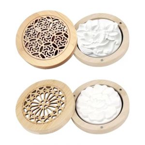 JUKOTA 2 pièces Diffuseur D'Huiles Essentielles en Plâtre avec Boîte à Parfum en Bois, Parfum Galet Diffuseur Huiles Essentielles Voiture Assainisseur d'air Aroma(Style aléatoire) (CAR PARTS FOR ALL, neuf)