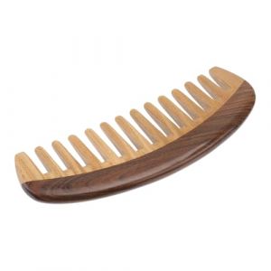 Baluue 1pièce Peigne De Massage Bois De Sandale à Large Dents Peigne Bois Pour Massage Et Confort (Fortune Luck, neuf)