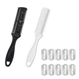 DHWEKU 2 Pièces peigne cheveux peigne rasoir Peigne homme A Effiler Les Cheveux,Peigne Tondeuse à Cheveux,coupe fourche cheveux, Professional Tondeuse Rasoir DIY (DHXMYGS, neuf)