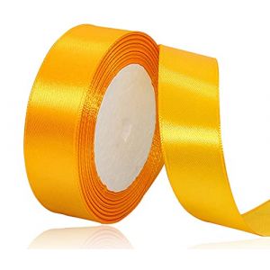 Ruban de satin jaune 20 mm x 22 m - Pour décoration de cadeau de mariage, de baptême et d'anniversaire (CXEU DIRECT, neuf)