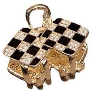 &Eacute;l&eacute;gante pince &agrave; cheveux en strass, motif damier, petite pince &agrave; cheveux g&eacute;om&eacute;trique en forme de crabe, accessoires de cheveux pour femme, petite pince &agrave; cheveux (papillon) durable (Jun Lian-zhz, neuf)