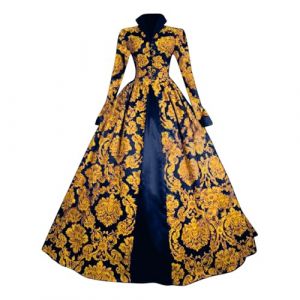 Vhersily - Robe &Eacute;l&eacute;gante du Moyen-&Acirc;ge pour Femme, Style R&eacute;tro Victorien, Costume de Dame des Ann&eacute;es 80, D&eacute;guisement de Carnaval V&eacute;nitien, Robe de Mascarade, F&ecirc;te Lolita, Bal, Halloween, Costume de (duefoll, neuf)