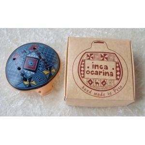 Fl&ucirc;te inca Ocarina, traditionnelle du P&eacute;rou, issue du commerce &eacute;quitable, bleue (Purity Style, neuf)