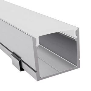 Alumino - Profil LED de montage en aluminium anodis&eacute; - 1000 x 21 x 18,5 mm pour bandes LED larges jusqu'&agrave; 16 mm (par exemple pour Philips Hue) + couvercle opale + accessoires (Hansemag, neuf)
