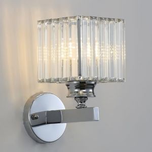 Applique Murale En Cristal Moderne, Applique Murale En Cristal Argenté E27, Pour Chambre à Coucher De Chevet Couloir De Couloir De Salle à Manger éclairage (Carré Argent) (SXT Co., neuf)