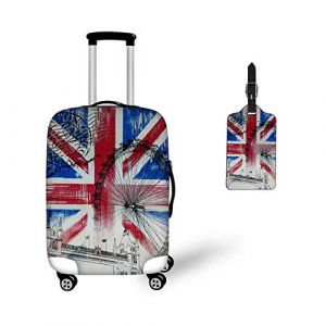 CHAQLIN Housse de protection pour valise de voyage Motif Tour Eiffel Convient aux bagages de 50,8 à 76,2 cm, Landmark-6, L(26"-28" cover), Valise (chaqlin, neuf)