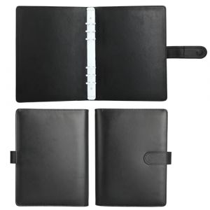 Classeur A5 6 Anneaux Rechargeable – Mini Classeur A5 en Cuir PU, Petit Classeur Agenda Rechargeable sans Feuilles (Noir) (Moxcity Store, neuf)