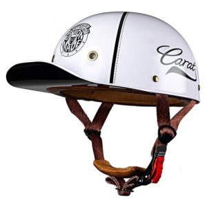 Moto Casquette De Baseball Demi-Casques De Moto Scooter Cyclomoteur Casques À Face Ouverte Hommes Et Femmes Casque Mobylette Moto Bols ECE Homologué Vintage Casque Jet 1,XXL:63-64CM (LvQiuLian, neuf)
