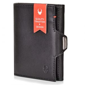 DONBOLSO Porte Carte NextGen | Portefeuille avec Protection RFID | Portefeuille Homme Cuir Mince sans Pochette à Monnaie | Etui Jusqu'à 11 Cartes | Porte Monnaie Homme | Nappa Noir (DONBOLSO, neuf)