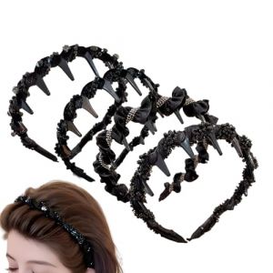 Bande De Cheveux En crista Avec Dents - Bandeau Ondul&eacute; &Agrave; La Griffe, 4 Bandeaux De Ramiement Scintillant PCSS | Bandeaux De Peigne De Dents En Strass, Bandes De T&ecirc;te Cerceau De Cheveux Pour Femmes Dan (lattriab, neuf)
