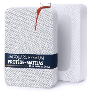 Utopia Bedding Prot&egrave;ge-Matelas Imperm&eacute;able (140 x 190 x 30 cm) Tissu 3D Air Soft Haut de Gamme &agrave; Motif Zigzag, Housse de Matelas Respirante, Style ajust&eacute; avec Poches Profondes Extensibles (Utopia Brands, neuf)