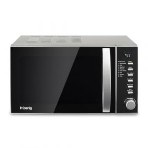 H.Koenig Four à Micro-ondes Compact Digital 20L VIO2, 700W, Plateau tournant 24,5cm, Multifonction Programmable 6 niveaux de chauffe, Décongélation et Express, Minuterie 60min, Effet mirroir noir (HomeHome by A, neuf)