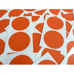 Minilabel Lot de 50 autocollants ronds &agrave; bord crant&eacute; Rouge mat 50 mm (Minilabel, neuf)