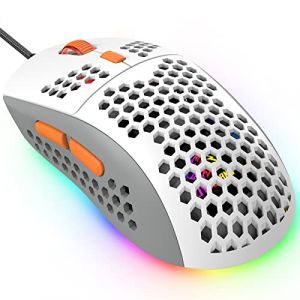 KUIYN 383 Pro Souris de Jeu Filaire Ultra légère, Coque en nid d'abeille, 6 Souris rétroéclairées RVB, 6 DPI réglables 6400, modèle Optique USB Aerox pour Win10/XP/Xbox/PS4/PS5/Mac/HP/Acer (KUIYN, neuf)