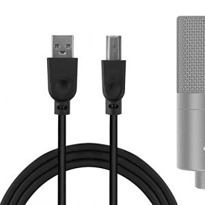 GEEKRIA for Creators C&acirc;ble de microphone USB vers USB-B 250 cm, compatible avec FIFINE K670, K683A, T669, T732, K670B, K780A Cordon micro (Noir) (GeekriaDirectEU, neuf)