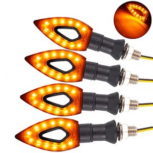 SOEWIOU 4 pièces Universel Moto Clignotant LED Rétro Transformant Signal Lumineux Flèche 12 V Transformant Le Voyant Universel (HEPPYLA, neuf)