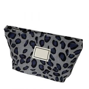Trousse de maquillage pour femme, trousse de toilette en velours côtelé, trousse de voyage, trousse de maquillage organisateur pour filles,Trousse de maquillage avec fermeture éclair,Léopard gris (lets xia, neuf)