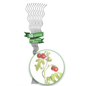 KARAT Lot de 10 tuteurs en spirale pour tomates - Longueur : 180 cm - Tuteur &agrave; tomates - Tuteur &agrave; tomates - Tuteur en acier galvanis&eacute; (MEISTEREI, neuf)