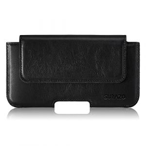 SURAZO &Eacute;tui ceinture de qualit&eacute; sup&eacute;rieure 100 % cuir v&eacute;ritable - Pour Xiaomi 14 5G - &Eacute;tui de protection horizontal - &Eacute;tui de protection en cuir complet - Noir (LightMobile, neuf)