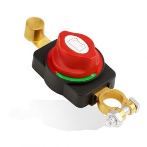 Coupe Circuit Batterie 12V 24V 48V Coupe Circuit R&eacute;glable 180&deg; &Eacute;tanche Interrupteur &agrave; Lame Disjoncteur de Batterie Haute Conductivit&eacute; Laiton pour Voiture Bateau Camion Moto Camping-car Montage Direct (KangBinHuiStore, neuf)