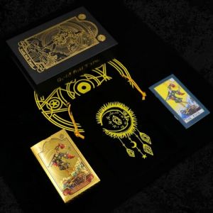 GIBZ Tarot Cartes Deck Original Tarot Ensemble de Luxe Feuille d'or avec Guide Livre Nappe Coffret pour D&eacute;butants, 78 Pi&egrave;ces (Shopzo EU, neuf)
