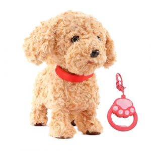 Chien robot, chien robot interactif avec laisse t&eacute;l&eacute;command&eacute;e, fourrure en peluche douce, d&eacute;tection tactile, imitation vocale, sons r&eacute;alistes, mouvement de langue de l&eacute;chage, pour gar&ccedil;ons et filles (Hanyanmi, neuf)