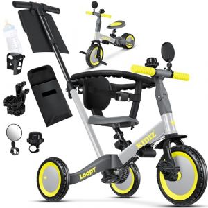 KIDIZ&reg; V&eacute;lo d'&eacute;quilibre Tricycle 6 en 1 | V&eacute;los d'&eacute;quilibre V&eacute;lo de course Tricycle pour enfants de 1 an &agrave; 5 ans | Aide &agrave; l'apprentissage de la marche supportant jusqu'&agrave; 25 kg | Inclus barre de (WMK Trading GmbH, neuf)