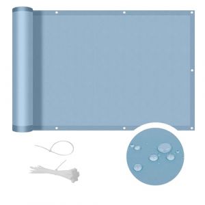COOL AREA Brise Vue Balcon 90x600cm Imperm&eacute;able,Cache Brise Balcon Opaque UV R&eacute;sistant pour Exterieur Terrasse Jardin et Serre C&acirc;ble,Gris-Bleu (MaojinEU, neuf)