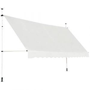 HOMASIS Store à Serrage 150/200/250/300/350/400 cm, Protection Solaire réglable en Hauteur sans perçage, auvent avec manivelle, Store banne Manuel à Bras articulé, pour l'extérieur (Beige, 2m) (Homasis, neuf)