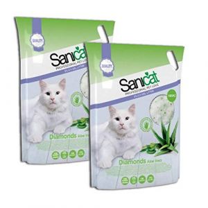 Sanicat Liti&egrave;re au Silicium Chat Diamonds Parfum Aloe 2 x 15L. (Amore Animale Shop, neuf)