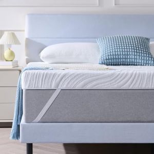 Hiimgo Surmatelas 160 x 200 x 7.5CM, Épaisseur 7.5CM, Surmatelas Memoire de Forme Gel,Absorbant et Respirant,avec Design Antidérapant，Housse de Matelas Amovible et Lavable. (TY-EU, neuf)